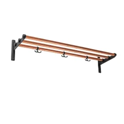 Essem Design Nostalgi Schoenenrek of hoedenplank, koper, zwart frame< Garderobehaken & Hoedenplanken