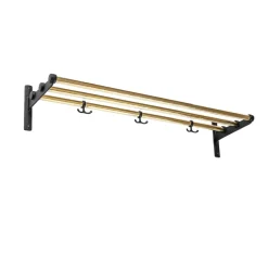 Essem Design Nostalgi Schoenenrek of hoedenplank, messing, zwart frame< Garderobehaken & Hoedenplanken