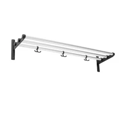 Essem Design Nostalgi Schoenenrek of hoedenplank, aluminium, zwart frame< Garderobehaken & Hoedenplanken