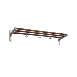 Essem Design Nostalgi Schoenenrek of hoedenplank, walnoothout, aluminium frame< Garderobehaken & Hoedenplanken