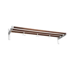 Essem Design Nostalgi Schoenenrek of hoedenplank, walnoothout, wit frame< Garderobehaken & Hoedenplanken