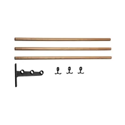 Essem Design Nostalgi schoenenrek of hoedenplank, eiken, zwart onderstel< Garderobehaken & Hoedenplanken