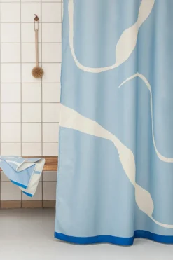 Mette Ditmer Nova Arte douchegordijn 150x200 cm, Light blue-off-white< Douchegordijnen