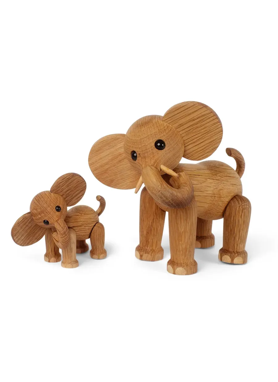 Spring Copenhagen Ollie decoratie olifant, Eikenhout-esdoorn< Houten Beelden