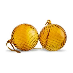 Byon Opacity kerstbal M Ø8 cm 2-pack, Geel< Kerstdecoraties