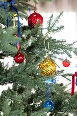 Byon Opacity kerstbal M Ø8 cm 2-pack, Geel< Kerstdecoraties