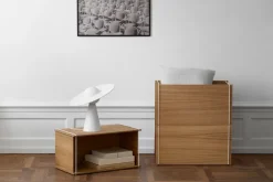 MOEBE Opbergdoos eikenhout 33x60 cm, Wood, white< Dozen & Boxen