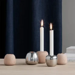 Stelton Ora kandelaar roestvrij staal, Groot< Kandelaars
