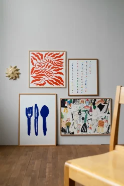Fine Little Day Orange red leaf, 50x50 cm< Posters|Kinderkamer Interieuraccessoires