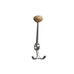 Essem Design Oskar haak, aluminium, berkenknop< Haken & Hangers