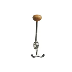 Essem Design Oskar haak, aluminium, eikenknop< Haken & Hangers