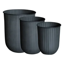 DBKD Out stripe bloempot 3-pack, Black< Bloempotten