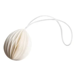 DBKD Ovoid paashanger papier small 4 cm, White< Paasdecoratie