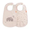 Done by deer Ozzo slabbetje met klittenband 2-pack, Powder< Kinderkamer Interieuraccessoires|Kinderkamer Interieuraccessoires