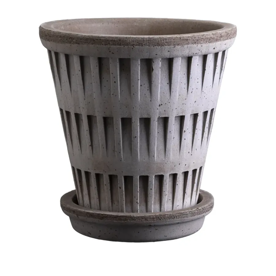 Bergs Potter Pantheon raw bloempot, Grey, Ø25 cm< Bloempotten