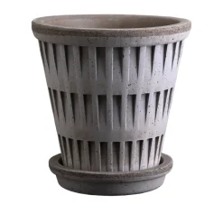 Bergs Potter Pantheon raw bloempot, Grey, Ø12 cm< Bloempotten