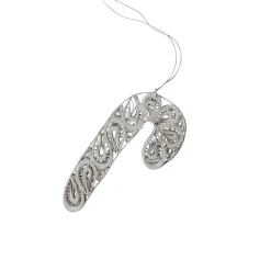 DBKD Paper candy cane kersthanger, White< Kerstdecoraties