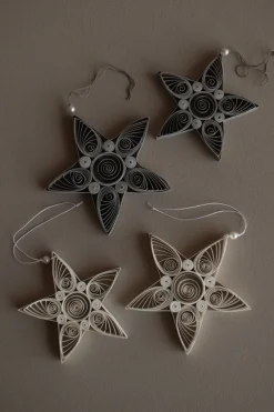 DBKD Paper star kersthanger 10,5 cm, White< Kerstdecoraties