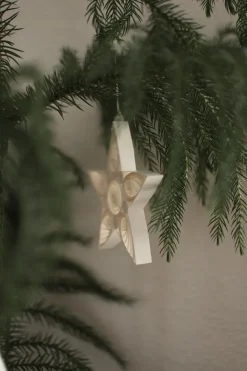 DBKD Paper star kersthanger 13 cm, White< Kerstdecoraties