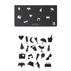 Design Letters Party icons voor letterbord 20-delig, zwart< Prikborden