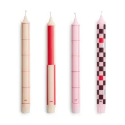 HAY Pattern kaarsen mix 4-pack, Reds-bordeaux< Kaarsen