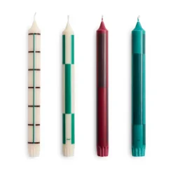 HAY Pattern kaarsen mix 4-pack, Greens-bordeaux< Kaarsen