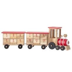 Bloomingville Paulownia kerstkalender trein, Multi< Kerstdecoraties