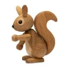 Spring Copenhagen Peanut eekhoornjong decoratie 8,5 cm, Eik< Houten Beelden