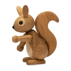 Spring Copenhagen Peanut eekhoornjong decoratie 8,5 cm, Eik< Houten Beelden