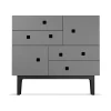 Zweed Peep B1 ladekast, slate grey, zwarte lak< Ladekasten & Ladeblokken