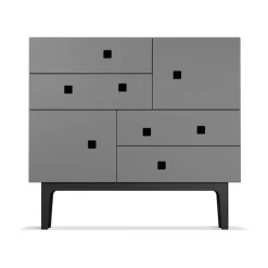 Zweed Peep B1 ladekast, slate grey, zwarte lak< Ladekasten & Ladeblokken
