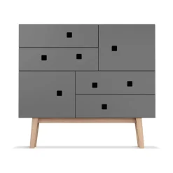 Zweed Peep B1 ladekast, slate grey, retro, eikenhouten onderstel< Ladekasten & Ladeblokken