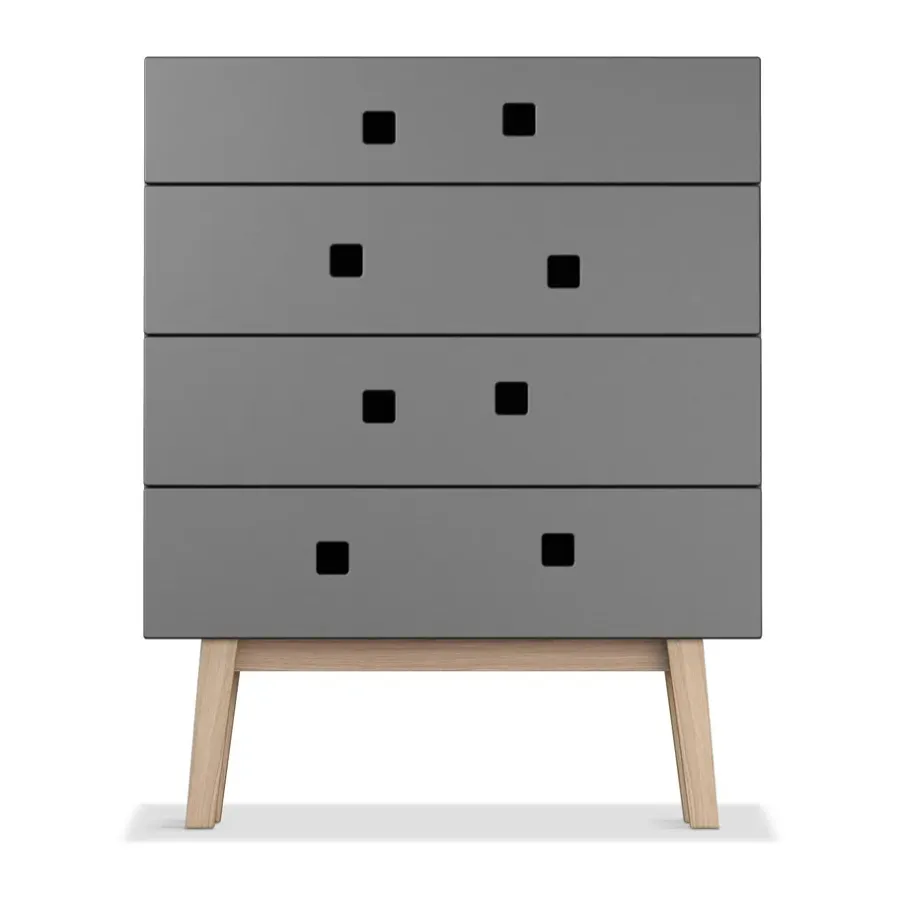 Zweed Peep B3 ladekast, slate grey, retro, eikenhouten onderstel< Ladekasten & Ladeblokken
