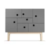 Zweed Peep C1 kast, slate grey, witgepigmenteerd eikenhout< Kasten & Vitrines