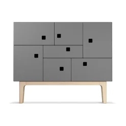 Zweed Peep C1 kast, slate grey, witgepigmenteerd eikenhout< Kasten & Vitrines
