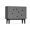 Zweed Peep C1 kast, slate grey, zwartgelakt onderstel< Kasten & Vitrines