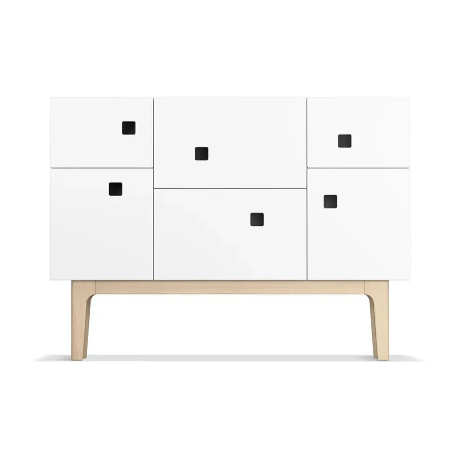 Zweed Peep C2 kast, wit, witgepigmenteerd eikenhout< Kasten & Vitrines