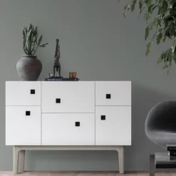 Zweed Peep C2 kast, wit, witgepigmenteerd eikenhout< Kasten & Vitrines