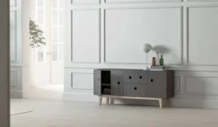 Zweed Peep M2 tv-meubel, slate grey, witgepigmenteerd eikenhout< Tv- & Mediameubels|Ladekasten & Dressoirs