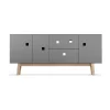 Zweed Peep M2 tv-meubel, slate grey, retro, eikenhouten onderstel< Tv- & Mediameubels|Ladekasten & Dressoirs