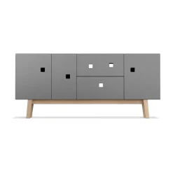 Zweed Peep M2 tv-meubel, slate grey, retro, eikenhouten onderstel< Tv- & Mediameubels|Ladekasten & Dressoirs