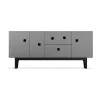 Zweed Peep M2 tv-meubel, slate grey, zwarte lak< Tv- & Mediameubels|Ladekasten & Dressoirs