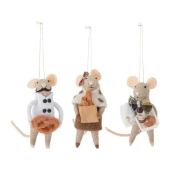 Bloomingville Peo kerstboomhanger wol 3-delig, Natuur< Kerstdecoraties