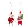 Bloomingville Peo kerstboomhanger wol 2-delig, Kerstmuizen< Kerstdecoraties