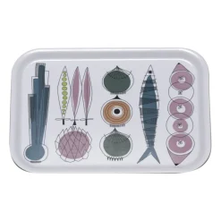 Almedahls Picknick dienblad 20x27 cm, Blauwroze-multi< Decoratieve Accessoires|Decoratieve Dienbladen