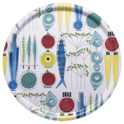 Almedahls Picknick rond dienblad Ø38 cm, Multi< Decoratieve Accessoires|Decoratieve Dienbladen