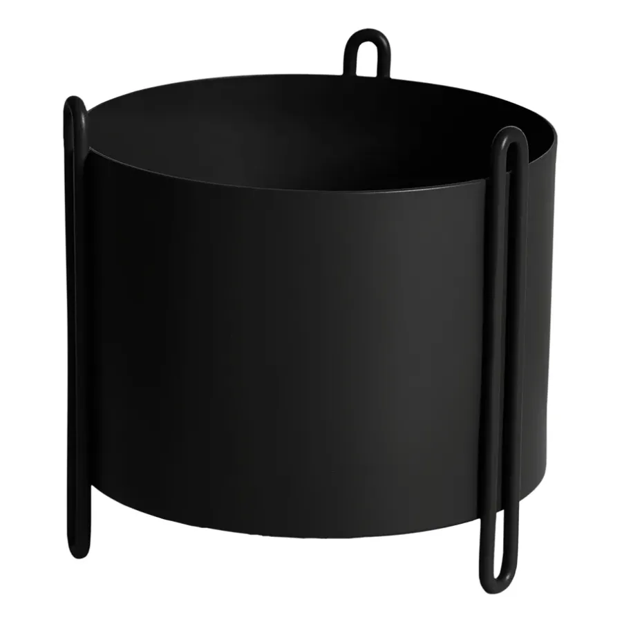 Woud Pidestall bloempot klein Ø15 cm, Zwart< Bloempotten