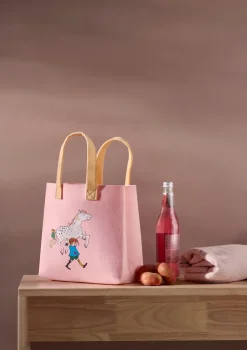 Muurla Pippi Tote Bag tas 25x25 cm, Pippi and the Horse< Opbergmanden