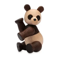 Spring Copenhagen Pixi Panda decoratie Esdoorn 9 cm, Bruin< Houten Beelden