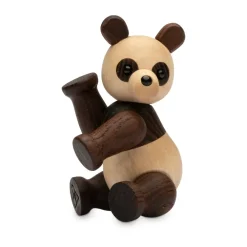 Spring Copenhagen Pixi Panda decoratie Esdoorn 9 cm, Bruin< Houten Beelden